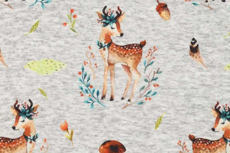 Alpenfleece - Rehe und Blumen 