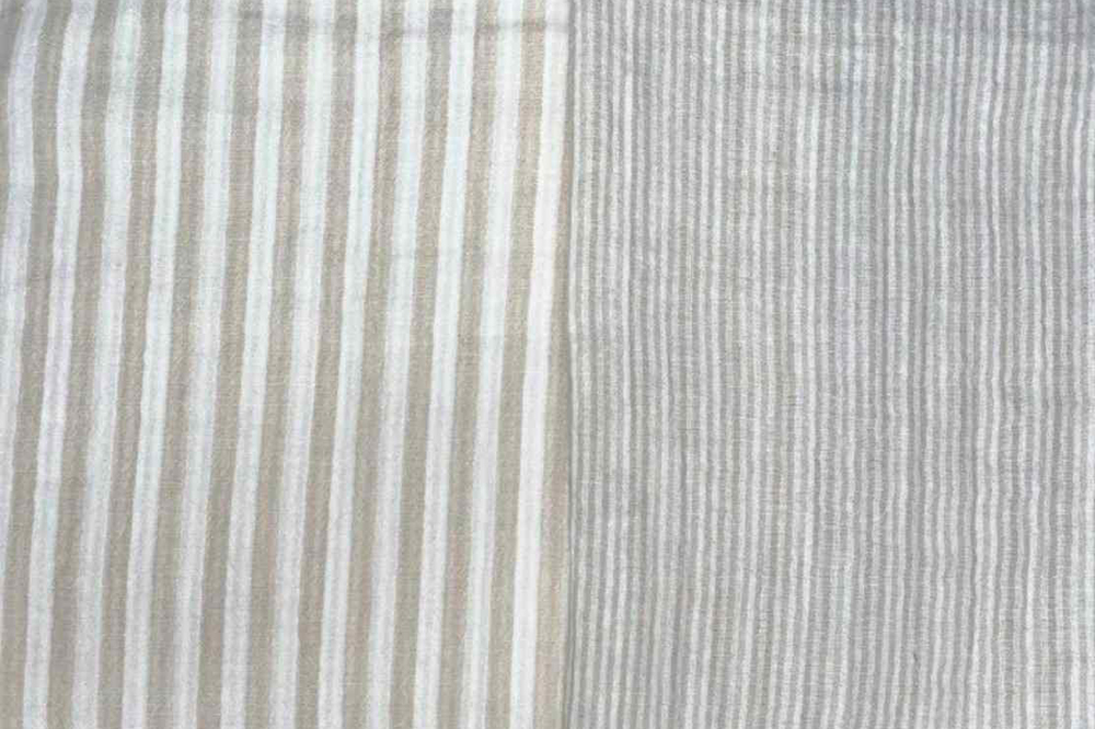 Musselin Doubleface - Streifen - Natur 