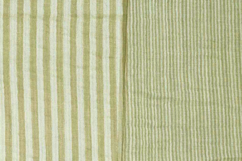 Musselin Doubleface - Streifen - Salbei 