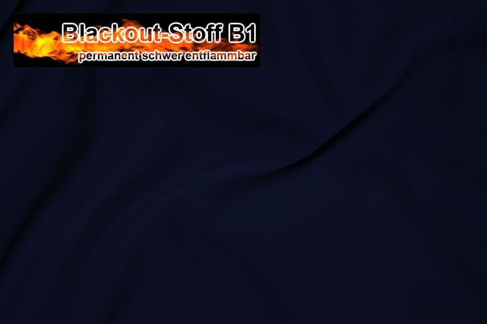 Blackout-Stoff - permanent schwer entflammbar - Nachtblau - 1,0 Meter 
