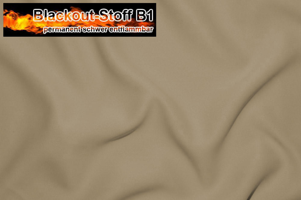 Blackout-Stoff - permanent schwer entflammbar - Beige - 1,0 Meter 