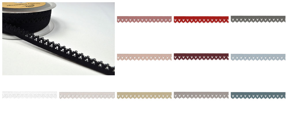 Elastische Häkelspitze - 1,3 cm - Uni 