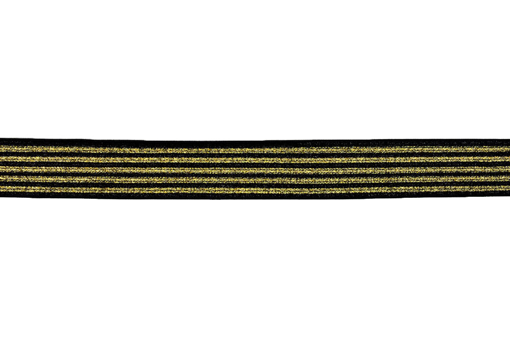 Gummiband - Glitzer - 25 mm - Gold 