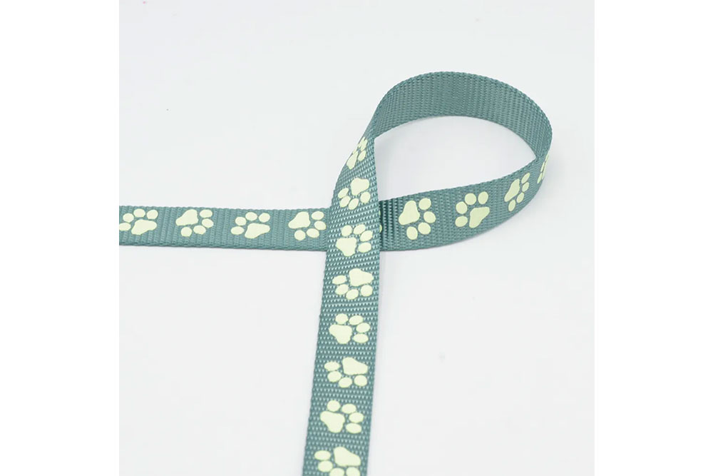 Reflexionsband - 20 mm - Pfötchen - Mint 