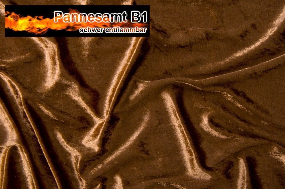 Pannesamt B1 - schwer entflammbar - Braun - 1,0 Meter 