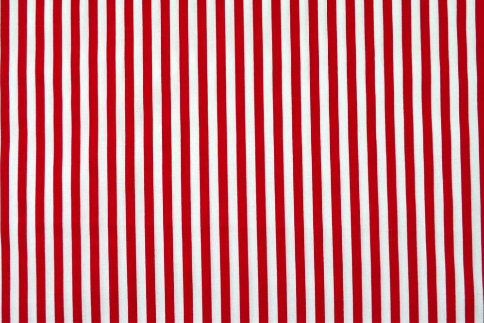 Baumwollstoff - Längsstreifen - Rot/Weiß 