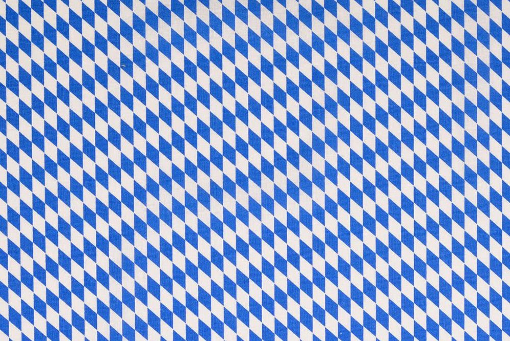 Baumwollstoff - Bayerische Raute - Weiß/Blau 