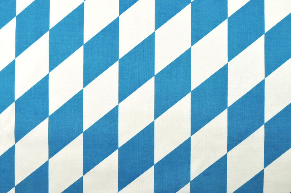 Baumwollstoff - Bayerische Raute groß - Weiß/Blau 