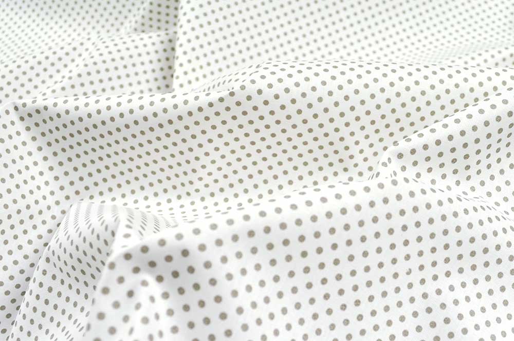 Baumwollstoff - Punkte - 290 cm - Weiß/Stone 