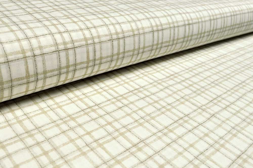 Bettwäsche-Stoff - Karo - 290 cm - Beige 