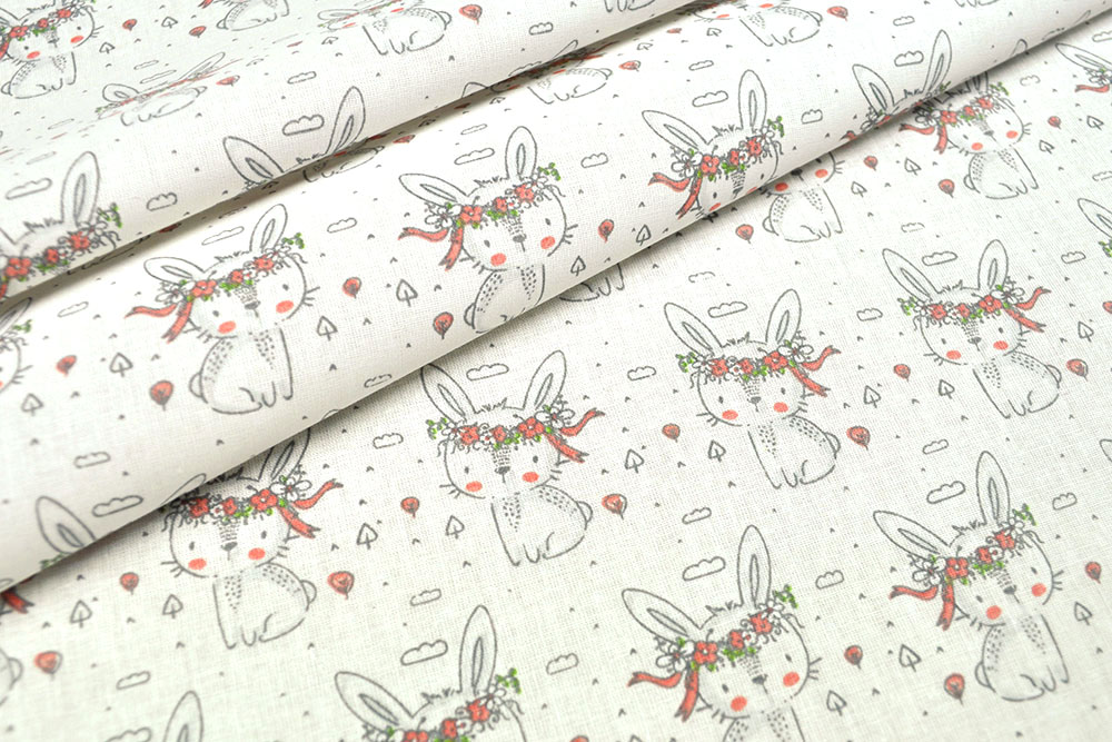Baumwollstoff - Hoppelhäschen 