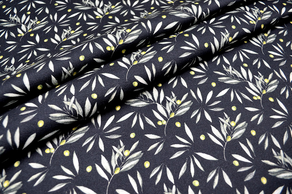 Baumwoll-Dekostoff Digital - Olivenzweige 