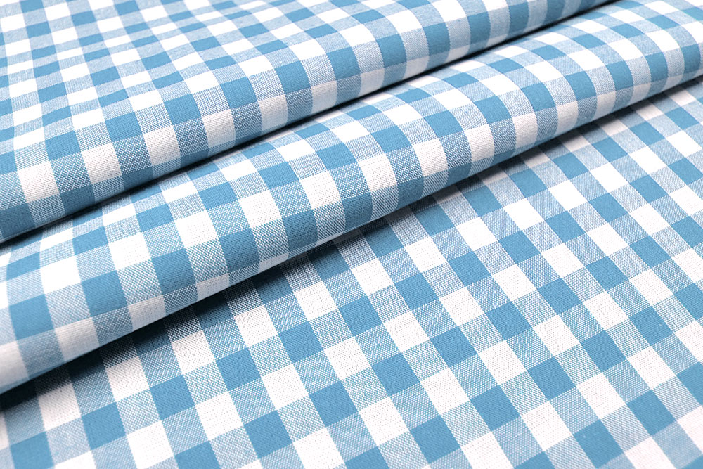 Baumwollstoff Vichy-Karo - 1 cm - Alpenluft Hellblau