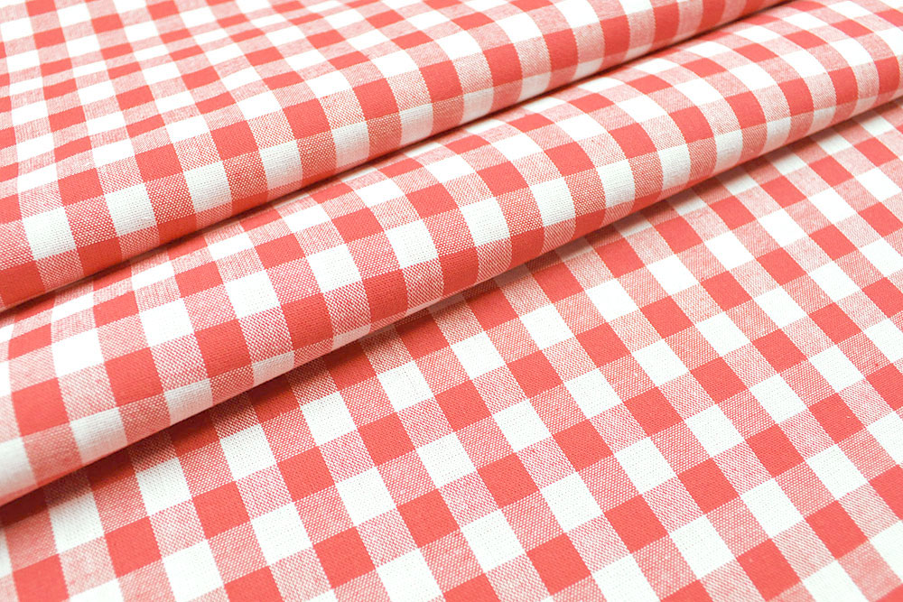 Baumwollstoff Vichy-Karo - 1 cm - Alpenluft Koralle