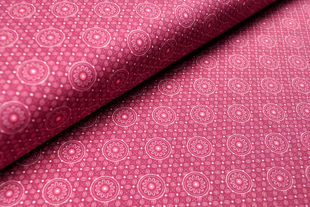 Baumwoll-Trachtenstoff - Annis Blüten - Dirndlpink 