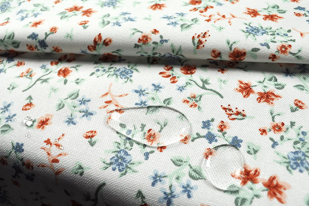 Baumwoll-Canvas wasserdicht - Blümchen - Weiß 