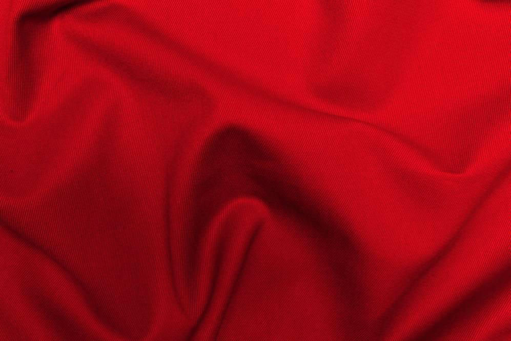 Baumwoll-Köper Stretch - Rot - 1,0 Meter 