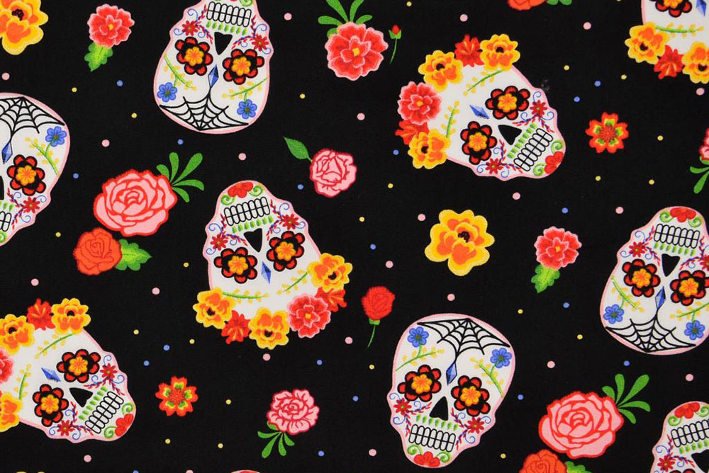 Baumwollstoff - Tag der Toten 