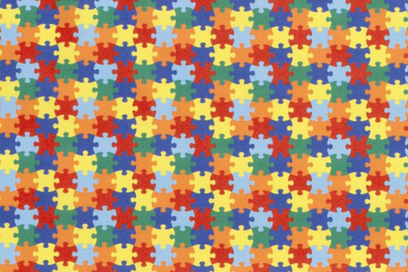 Baumwollstoff - Buntes Puzzle 