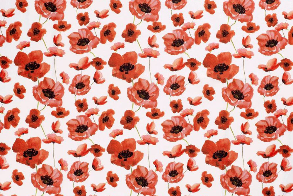 Baumwollstoff - Mohnblumen 