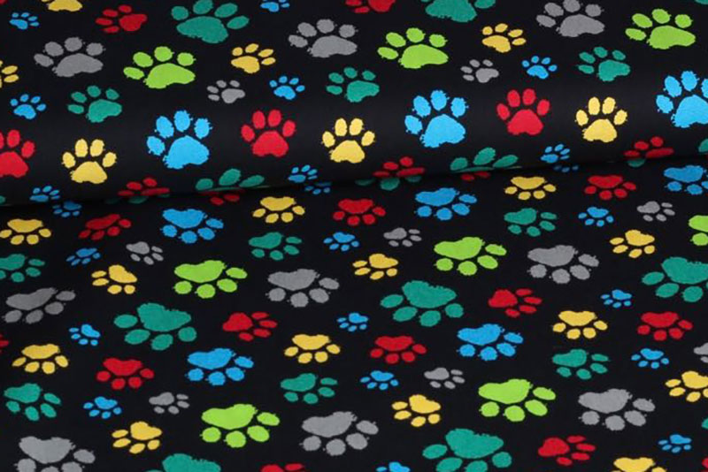 Baumwollstoff - Bunte Tatzen 