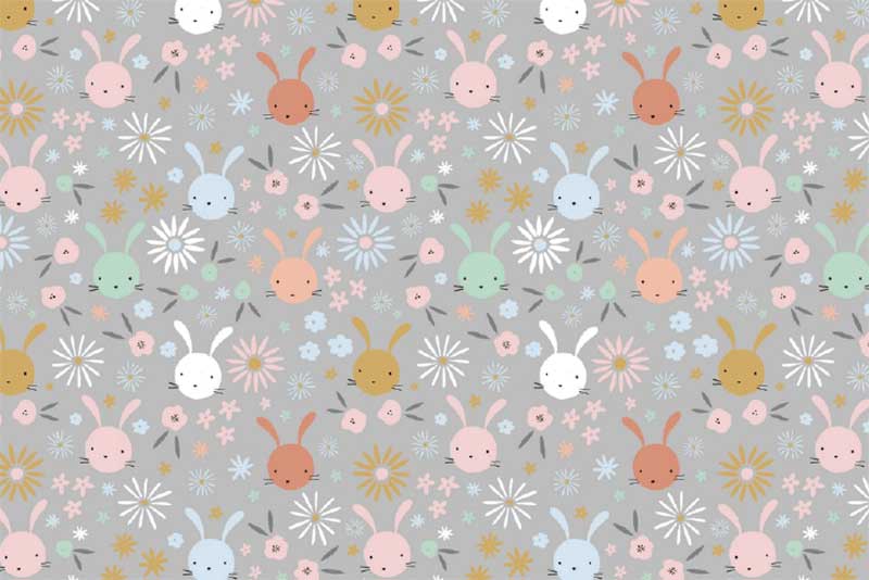 Baumwollstoff - Lustige Häschen 
