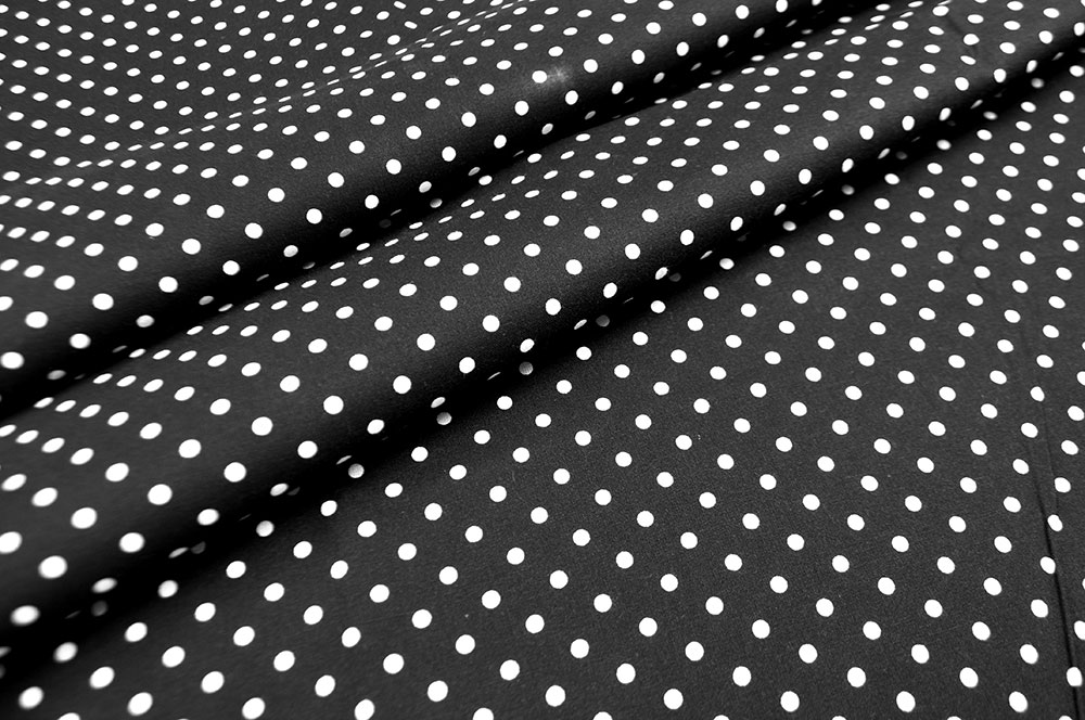 Baumwollstoff - Punkte - Schwarz/Weiß 