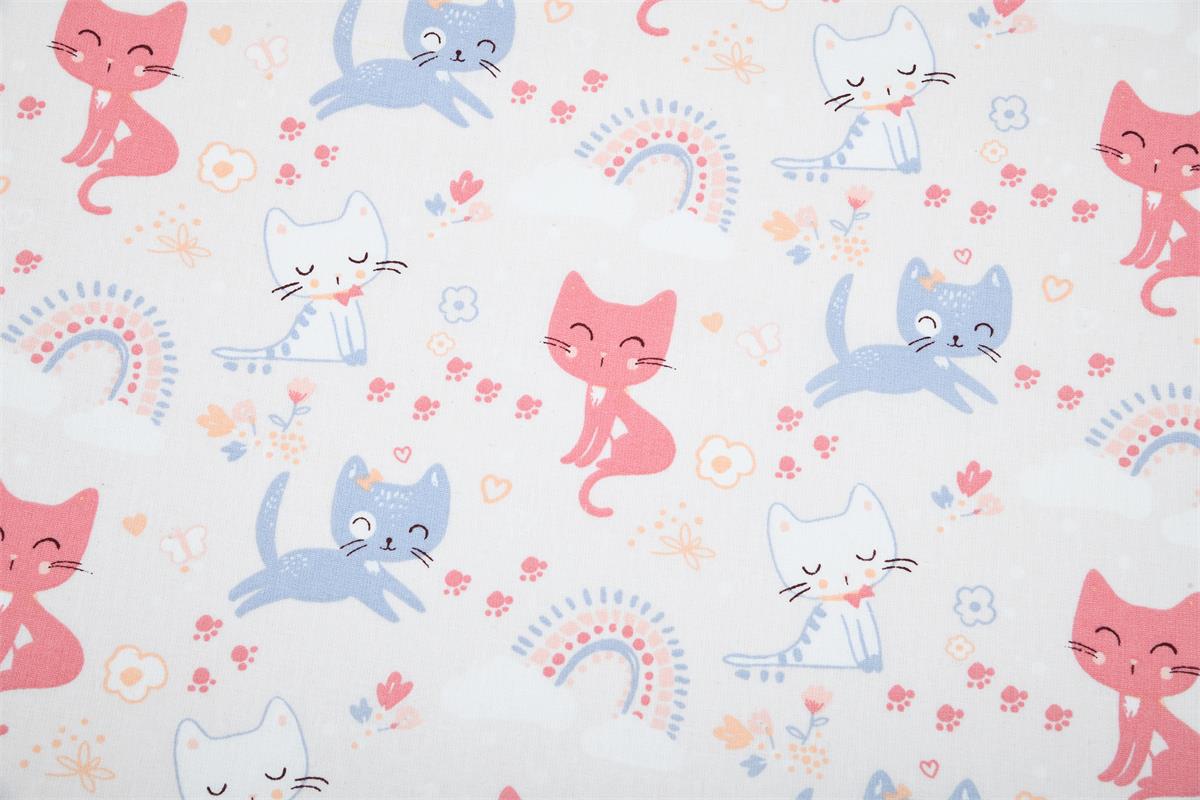 Baumwollstoff - Rainbow Cats 