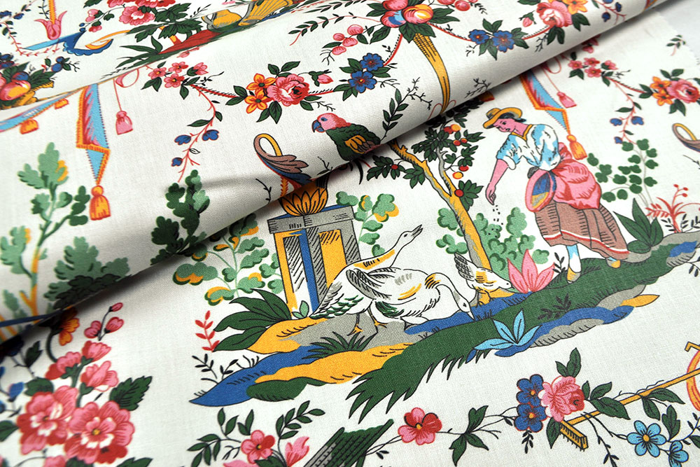 Renforcé-Baumwolle - Toile de Jouy Classique - 280 cm 