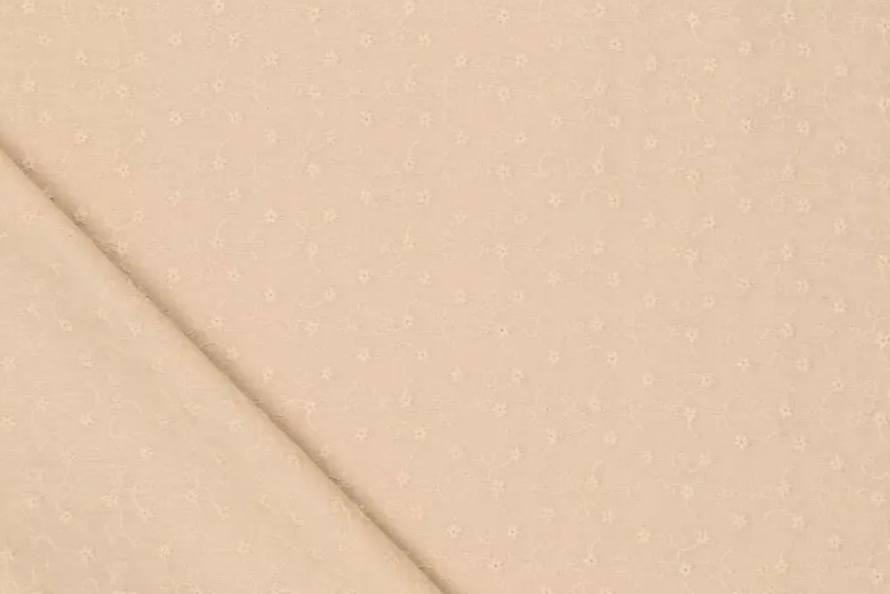 Baumwollstoff bestickt - Rosalie - Beige 