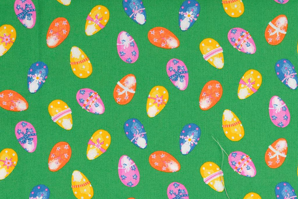 Baumwollstoff - Ostereier - Grün 