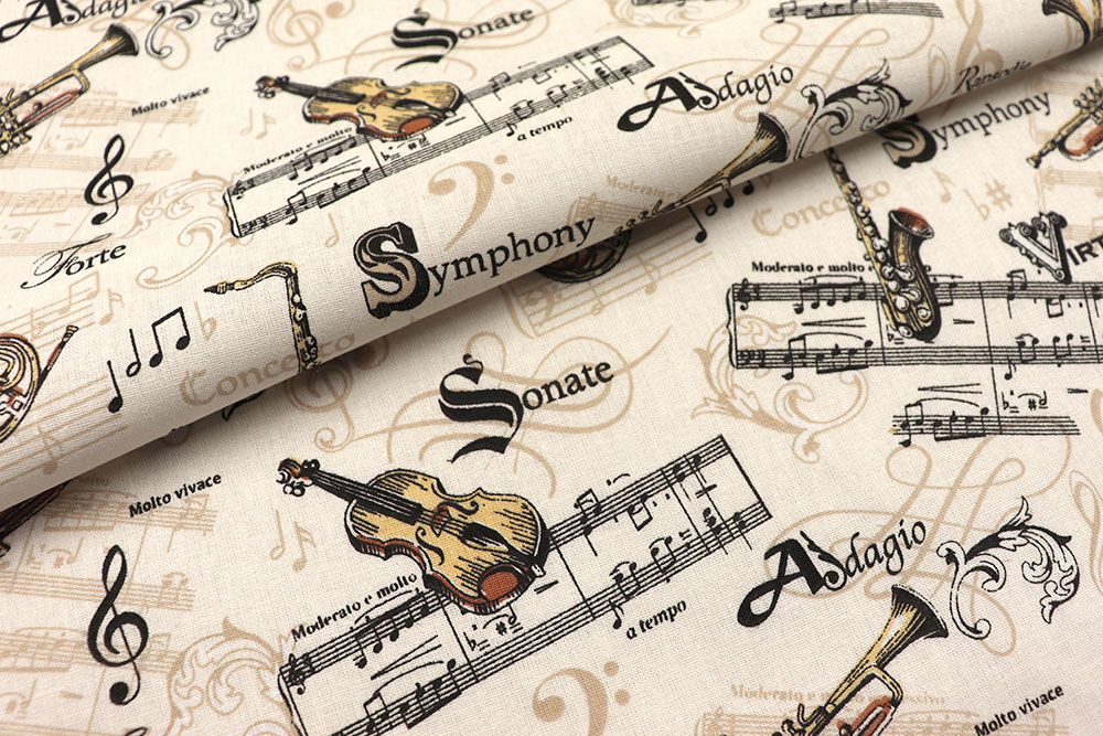 Baumwollstoff - Musikliebe 