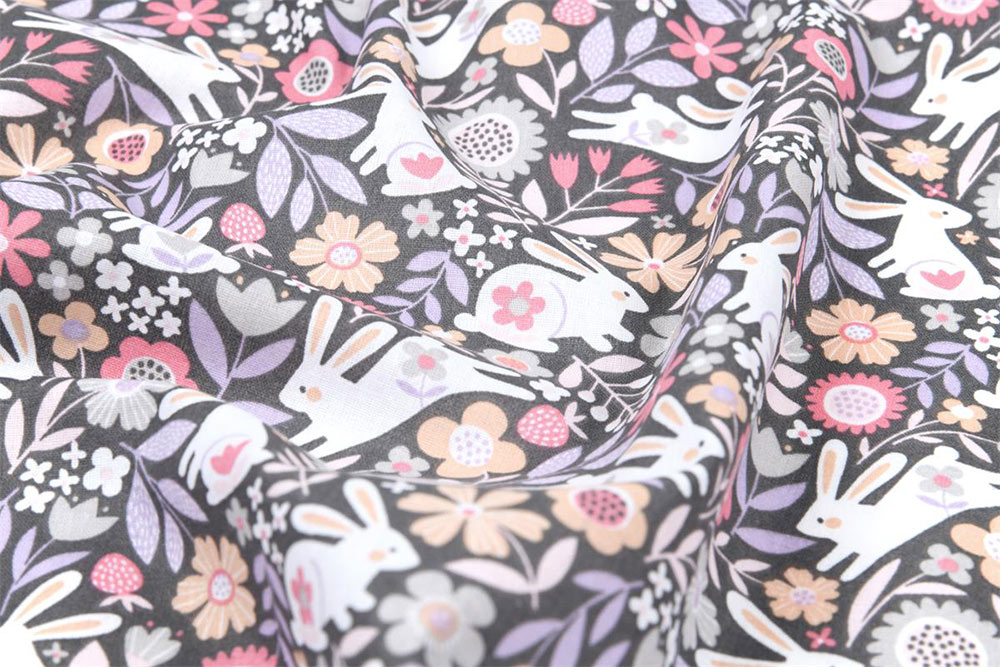 Baumwollstoff - Happy Hasen 