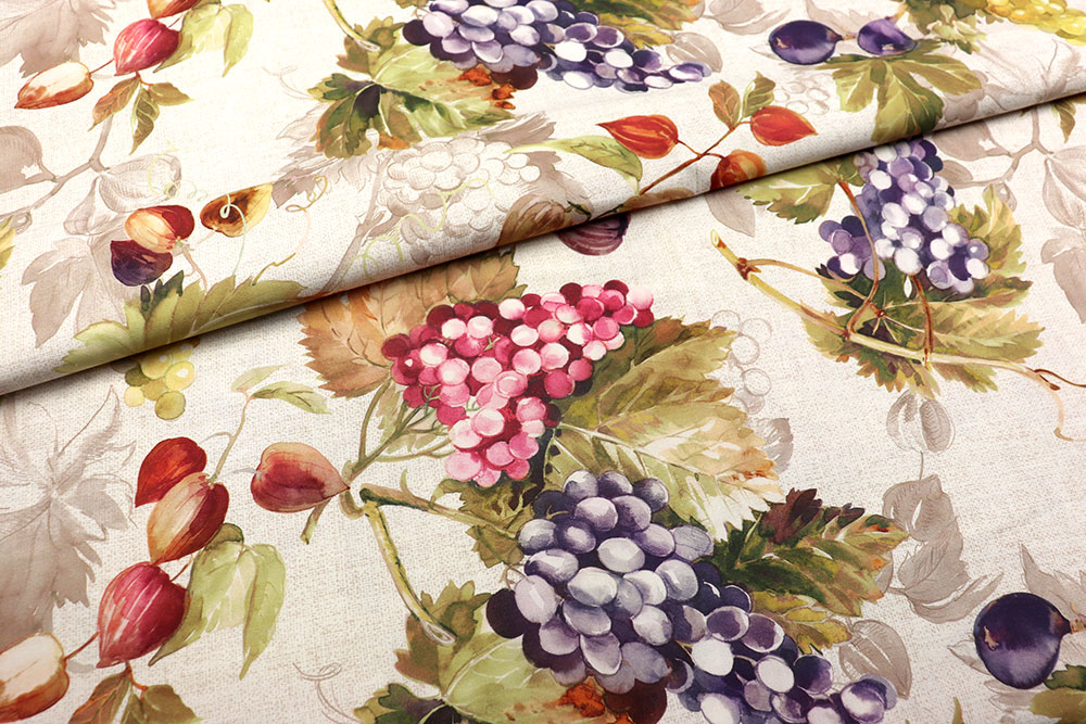 Baumwollstoff Digital - Traubenernte - 280 cm 