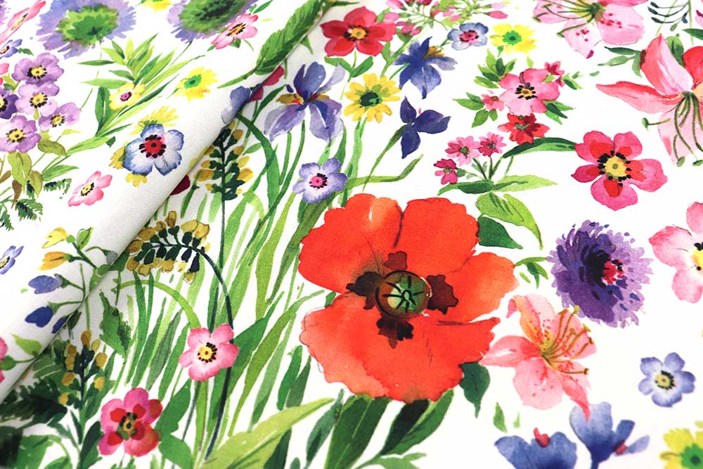 Baumwollstoff Digital - Blühendes Leben - 280 cm 