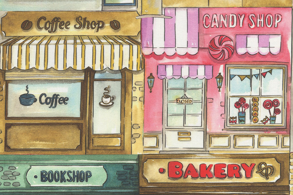 Baumwollstoff Digital - Candy Shop - 280 cm 