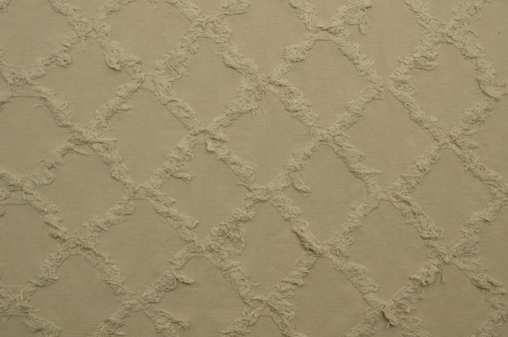 Baumwollstoff - Rautenstickerei - Sand 