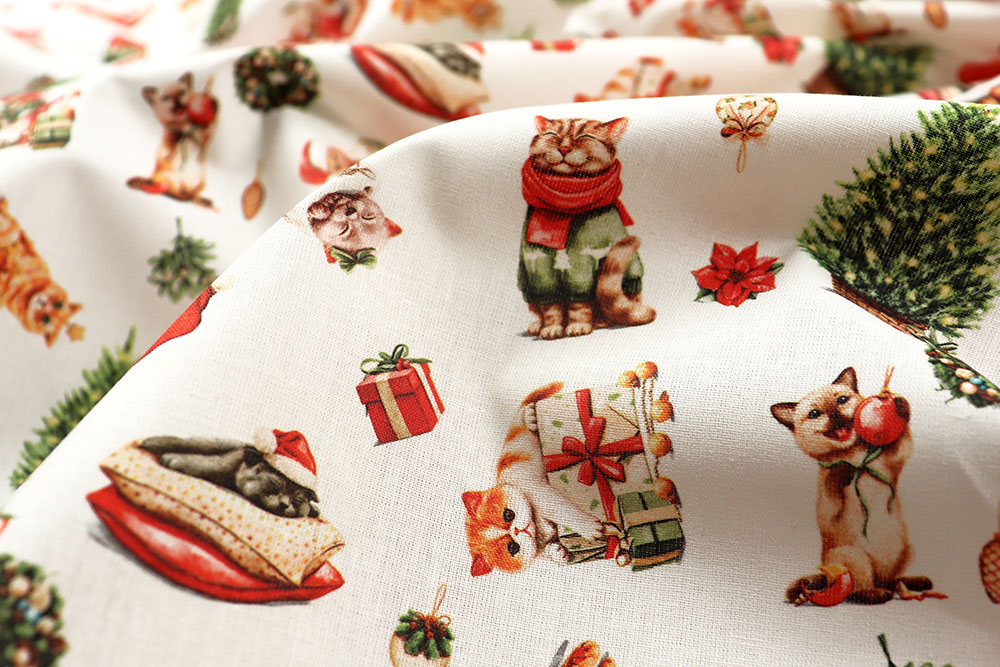 Baumwollstoff - Weihnachtspfoten 