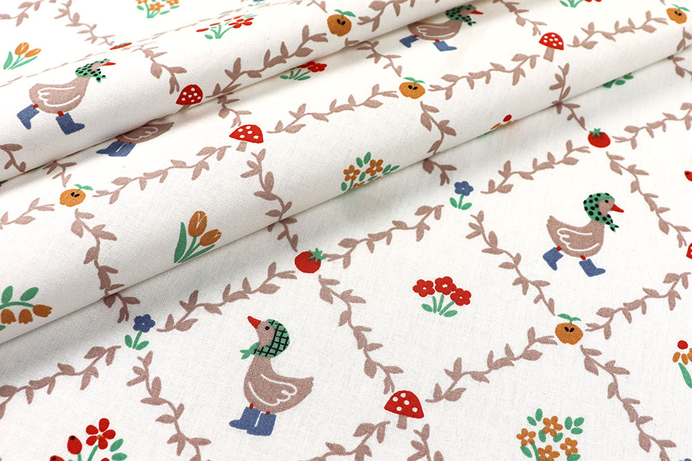 Baumwollstoff - Gans unterwegs 