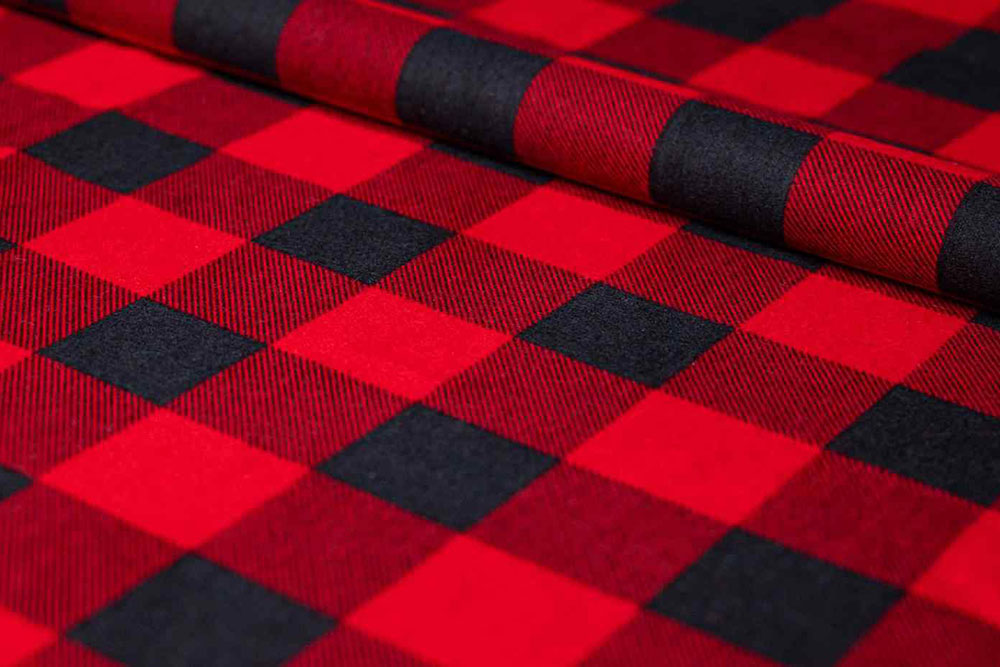 Baumwollflanell - Rot & Schwarz 
