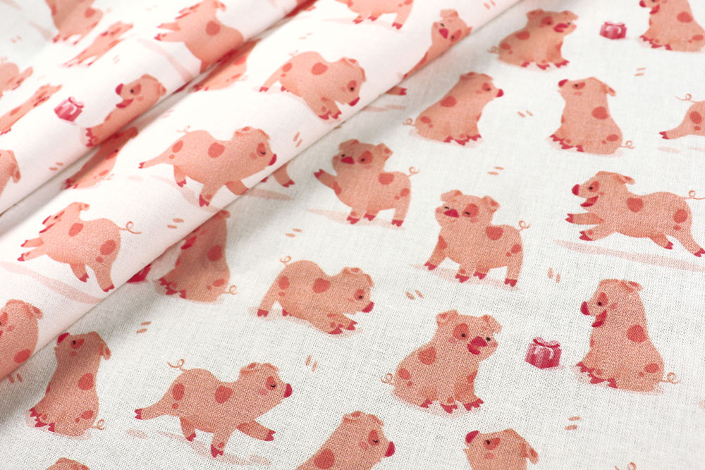 Baumwollstoff - Schweine 