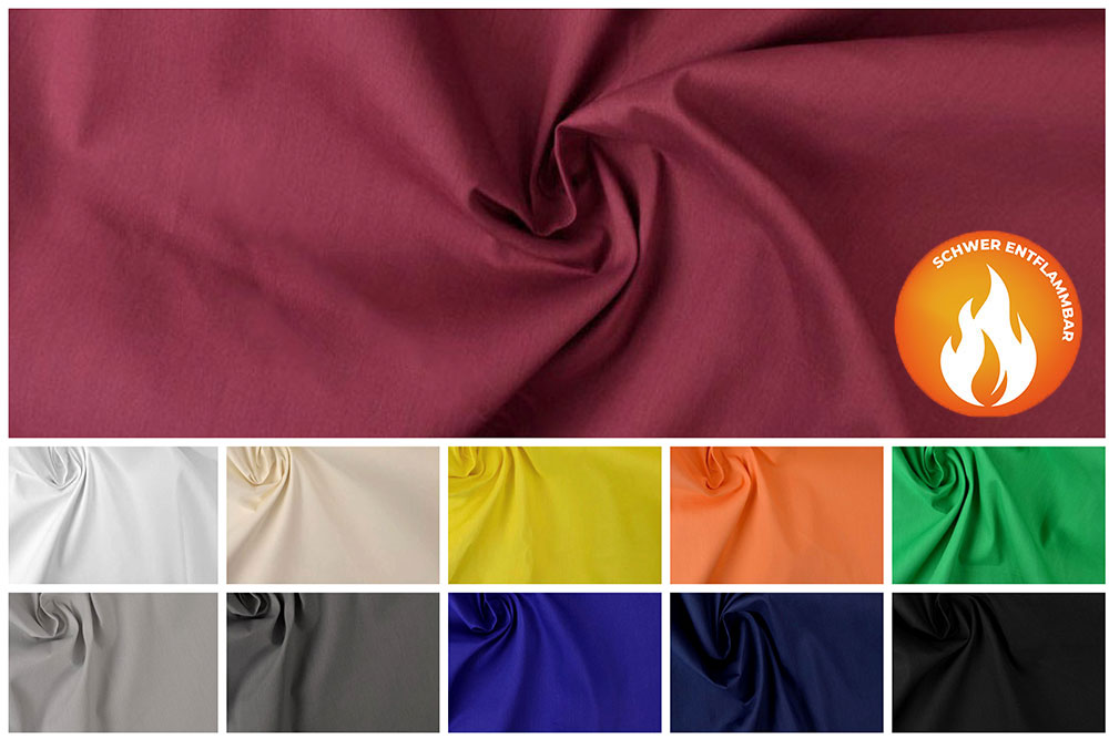 Baumwollstoff B1 schwer entflammbar - 300 cm 