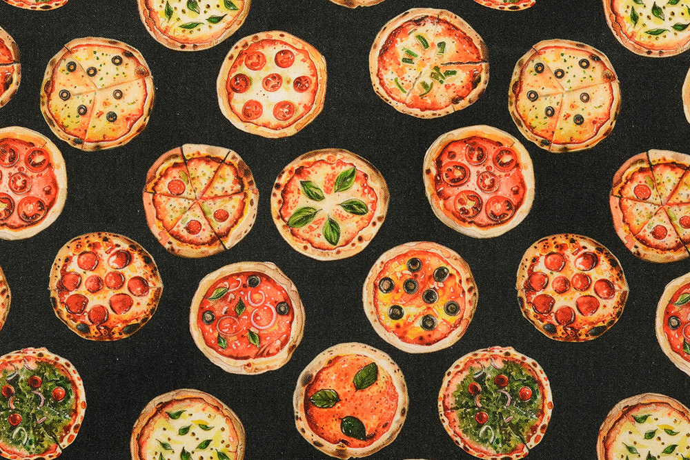 Baumwollstoff - Pizza 