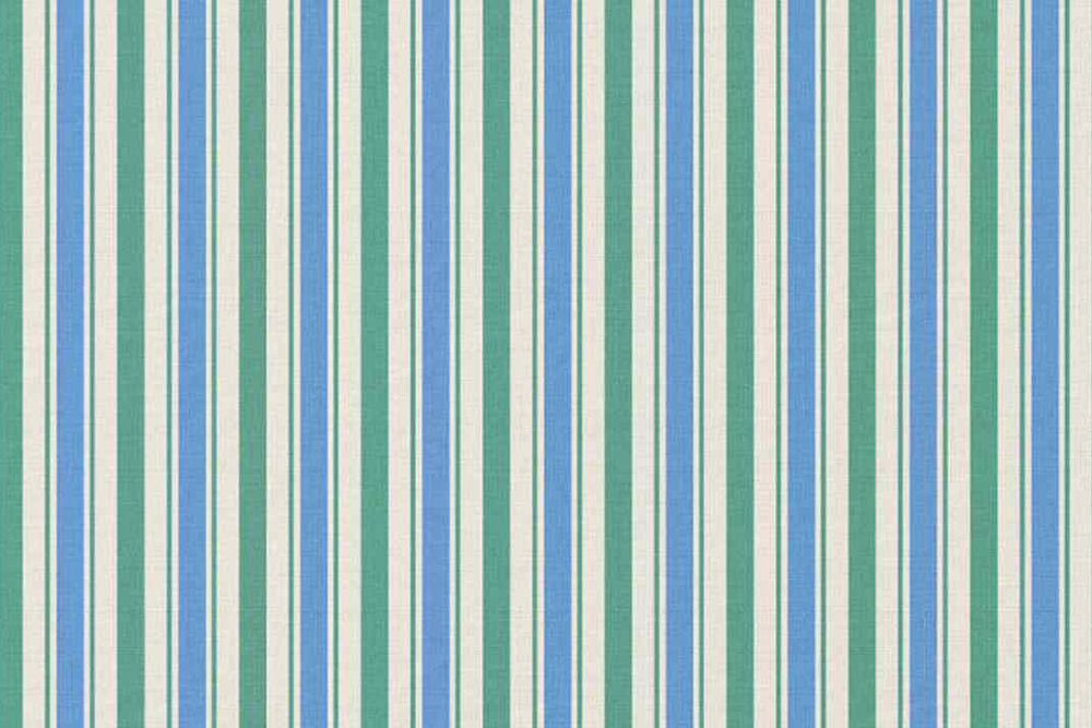 Baumwollstoff - Streifen - Blau/Grün 