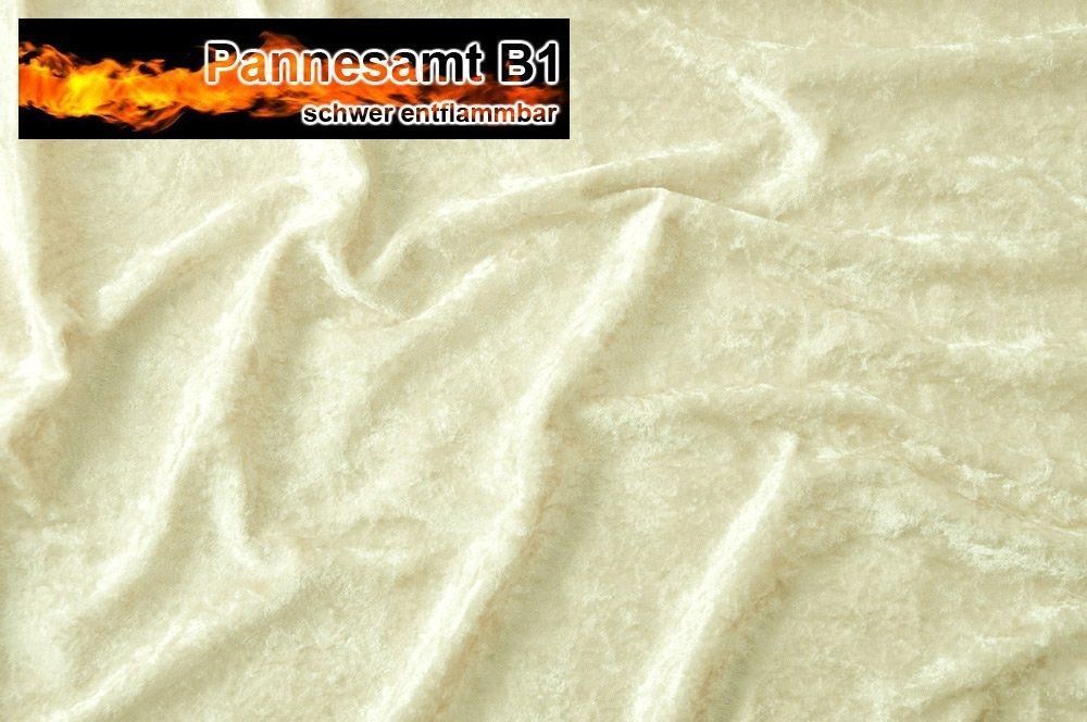 Pannesamt B1 - schwer entflammbar - Creme - 2,0 Meter 