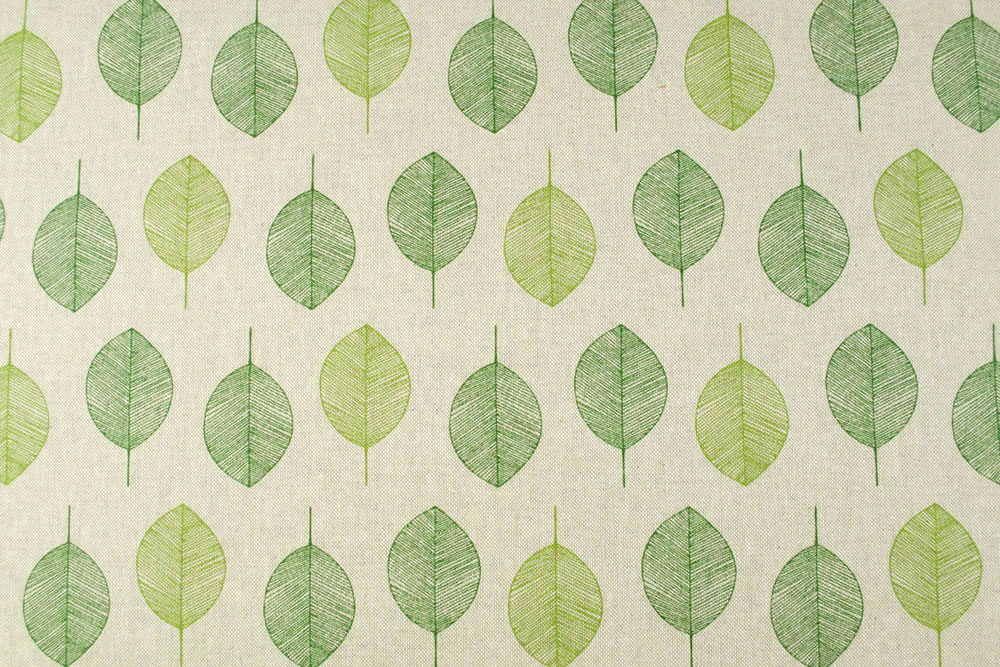 Blätter - Dekostoff - Leinenoptik - 1,0 Meter 