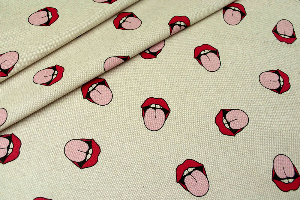 Freche Schnute - Dekostoff - Leinenoptik 