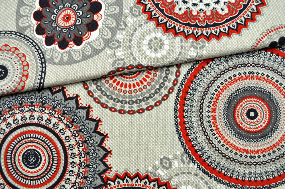 Dekostoff Leinen-Look - Luisas Mandala 