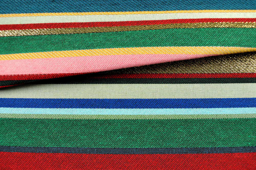 Jacquard-Stoff - Glanzstreifen - Grün 