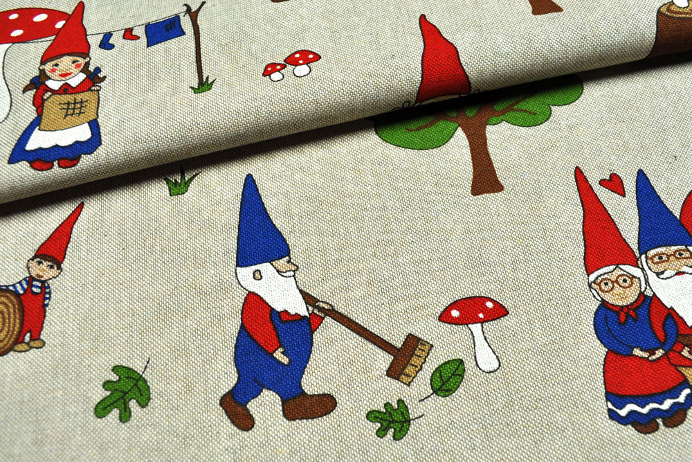 Dekostoff Leinenoptik - Zuhause bei Familie Zwerg 